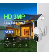 ESCAM QF103 3MP Cloud Storage PT WiFi PIR Alarm IP Camera + Solar Panel Full Color Night Vision Camera Security Monitor Camera Support Two Way Audio