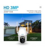 ESCAM QF103 3MP Cloud Storage PT WiFi PIR Alarm IP Camera + Solar Panel Full Color Night Vision Camera Security Monitor Camera Support Two Way Audio