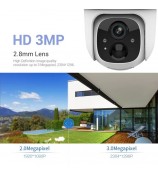 ESCAM G24 H.265 3MP Full HD AI Identify Camera with Solar Panel PIR Alarm WiFi Camera Built-In Battery