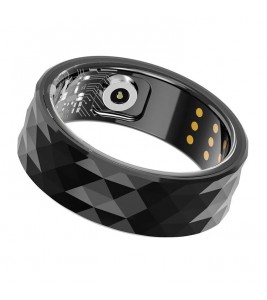 R12M Multifunction Health Monitoring Smart Ring Bluetooth Waterproof Smart Finger Ring - Black / Size 18