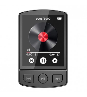 MP3-07 64GB Bluetooth MP3 Music Video Player FM Radio 1.77-inch Screen MP4 Player with Back Clip Design