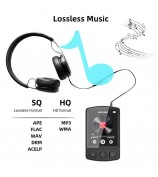MP3-07 64GB Bluetooth MP3 Music Video Player FM Radio 1.77-inch Screen MP4 Player with Back Clip Design