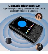 MP3-07 64GB Bluetooth MP3 Music Video Player FM Radio 1.77-inch Screen MP4 Player with Back Clip Design