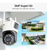 ZOSI C298SE 6MP Dual Lens HD WiFi Camera Humanoid Tracking Two-Way Audio Security Camera - US Plug