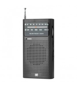 W-908 Full Channel Two Band Elderly People Radio FM / AM Portable Radio, Battery Powered - Black