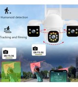 PC288-B3Y10-2MP Three-Screen WiFi Surveillance Camera Panoramic Rotation Night Vision HD Waterproof Camera (Without Memory Card) - US Plug