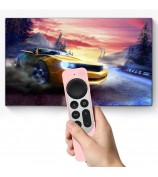 GS105 Case Compatible with 2022 Apple TV 4K Siri Remote 3rd Gen , Silicone Remote Control Anti-Slip Cover with Lanyard - Pink