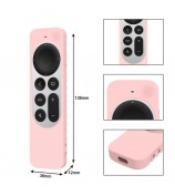 GS105 Case Compatible with 2022 Apple TV 4K Siri Remote 3rd Gen , Silicone Remote Control Anti-Slip Cover with Lanyard - Pink