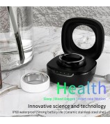 R8 Multi-Function Smart Ring Health Tracker with Sleep Heart Rate, Blood Oxygen Monitoring - Black / 16#