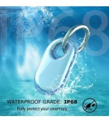 Compatible with Samsung Galaxy SmartTag2 Protective Case Waterproof Bluetooth Tracker TPU Cover - Transparent Black