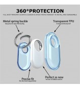 Compatible with Samsung Galaxy SmartTag2 Protective Case Waterproof Bluetooth Tracker TPU Cover - Transparent Black