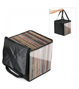 TXESIGN Clear Window Storage Bag Holds up to 50 Vinyl Record LP Organizer Hand Bag