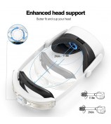 For Meta Quest 3S T2 Elite Head Strap ABS+Sponge Soft Cushion Adjustable Headband - Gold