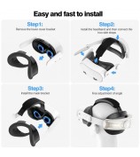 For Meta Quest 3S T2 Elite Head Strap ABS+Sponge Soft Cushion Adjustable Headband - Gold