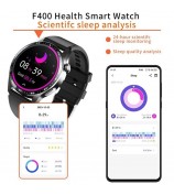 F400 Non-Invasive Blood Sugar Smart Watch ECG Blood Pressure Monitor Bluetooth Call Sports Watch, Silicone Strap - Black