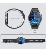 F400 Non-Invasive Blood Sugar Smart Watch ECG Blood Pressure Monitor Bluetooth Call Sports Watch, Silicone Strap - Black