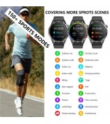 F400 Non-Invasive Blood Sugar Smart Watch ECG Blood Pressure Monitor Bluetooth Call Sports Watch, Silicone Strap - Black