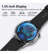 F400 Non-Invasive Blood Sugar Smart Watch ECG Blood Pressure Monitor Bluetooth Call Sports Watch, Silicone Strap - Black