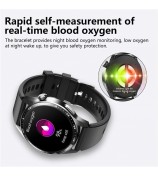 F400 Non-Invasive Blood Sugar Smart Watch ECG Blood Pressure Monitor Bluetooth Call Sports Watch, Silicone Strap - Black