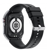 ET585 Smart Watch SOS Emergency Call ECG Function Bracelet with Silicone Strap - Black