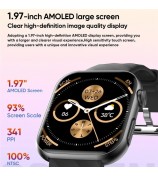 MT500 Smart Watch AMOLED Screen ECG Heart Rate Monitor Bluetooth Call Bracelet - Black