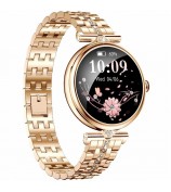 AK73 Women's Smart Watch Sports Monitor Waterproof Bracelet with Steel Strap - Gold