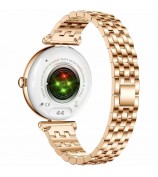 AK73 Women's Smart Watch Sports Monitor Waterproof Bracelet with Steel Strap - Gold