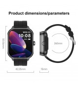 D8 Pro 2-in-1 Bluetooth TWS Earphone Smart Watch Health Monitoring Bluetooth Calling Sports Watch, Silicone Strap - Black