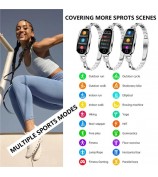 F81 Women's Bangle Watch Smart Watch Bluetooth Call Sleeping Monitor Sports Tracker - Silver