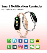 F81 Women's Bangle Watch Smart Watch Bluetooth Call Sleeping Monitor Sports Tracker - Silver