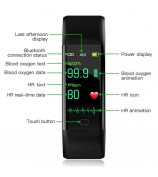 F07T Heart Rate Monitoring Smart Watch Waterproof Wrist Bracelet Fitness Tracker - Black