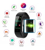 F07T Heart Rate Monitoring Smart Watch Waterproof Wrist Bracelet Fitness Tracker - Black