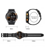 K67 GPS Smart Watch with Flashlight 1.43-inch AMOLED Screen Fitness Tracker Support Compass - Black