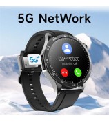 LM01 2+16G 1.43-inch AMOLED Smart Watch 4G SIM Card Android 8.1 Smart Sport Watch, for Europe Asia Africa - Black