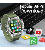 LM01 2+16G 1.43-inch AMOLED Smart Watch 4G SIM Card Android 8.1 Smart Sport Watch, for Europe Asia Africa - Black