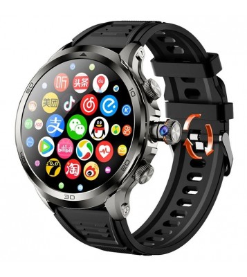 H19 3+32G 1.75-inch AMOLED Large Screen Smart Watch Pull-out Camera 4G Network SIM Card Android 8.1 Smart Watch - Black