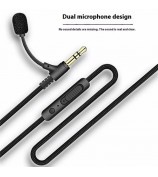 1.5m Gold Plated 3.5mm Male to Male Audio Cable with In-Line Microphone for Headset AUX Cord