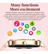 MK88 Silicone Strap 1.75-inch Women Rhinestones Smart Watch Bluetooth Calling Fitness Tracker Smart Bracelet - Gold