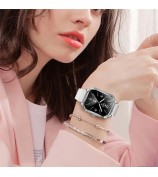 MK88 Silicone Strap 1.75-inch Women Rhinestones Smart Watch Bluetooth Calling Fitness Tracker Smart Bracelet - Gold