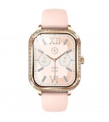 MK88 Silicone Strap 1.75-inch Women Rhinestones Smart Watch Bluetooth Calling Fitness Tracker Smart Bracelet - Gold