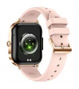 MK88 Silicone Strap 1.75-inch Women Rhinestones Smart Watch Bluetooth Calling Fitness Tracker Smart Bracelet - Gold