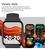 C09 Smart Watch 1.85-inch TFT Screen Bluetooth Call Heart Rate Blood Pressure Monitor Watch - Black