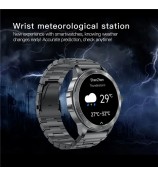 AK77 Steel Strap 1.43-inch AMOLED Smart Watch Sleep Health Monitoring Bluetooth Call Sports Watch - Black