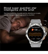 AK77 Steel Strap 1.43-inch AMOLED Smart Watch Sleep Health Monitoring Bluetooth Call Sports Watch - Black