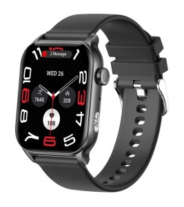 KR86 1.95-inch AMOLED Screen Smart Watch Health Monitoring Sports Watch Support Bluetooth Call - Black+Silicone Strap