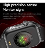 KR86 1.95-inch AMOLED Screen Smart Watch Health Monitoring Sports Watch Support Bluetooth Call - Black+Silicone Strap