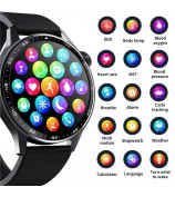 F210 Blood Pressure Heart Rate Monitor 1.55-inch Screen ECG Smart Watch Bluetooth Call Bracelet - Black 3-Bead Strap