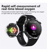 F210 Blood Pressure Heart Rate Monitor 1.55-inch Screen ECG Smart Watch Bluetooth Call Bracelet - Black 3-Bead Strap