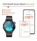 F210 Blood Pressure Heart Rate Monitor 1.55-inch Screen ECG Smart Watch Bluetooth Call Bracelet - Black 3-Bead Strap
