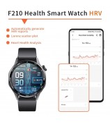 F210 Blood Pressure Heart Rate Monitor 1.55-inch Screen ECG Smart Watch Bluetooth Call Bracelet - Black 3-Bead Strap